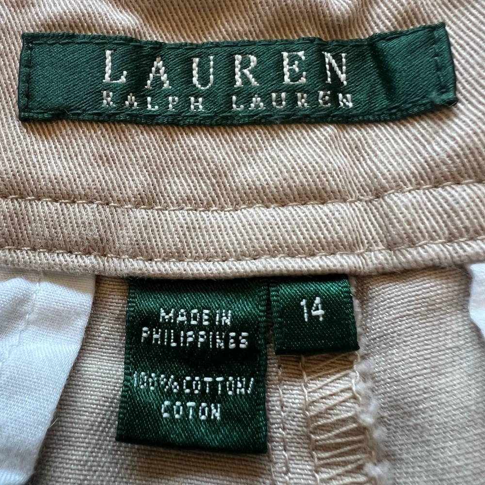 LAUREN RALPH LAUREN Women's Khaki Cargo Shorts Size 14 Cotton Casual Outdoor - Picture 2 of 9